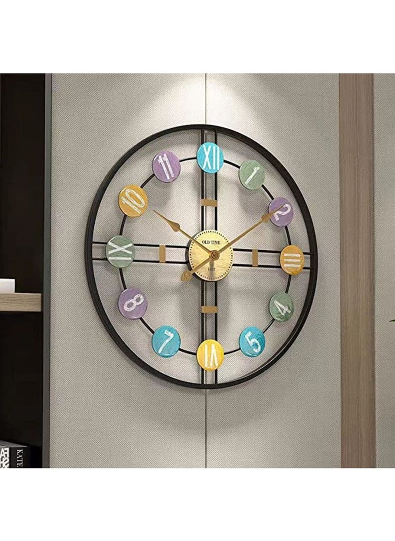 Decorhills - Colorful Decoration Metal Wall Clock 50cm – Silent Non-Ticking, Multicolor Modern Design – Perfect for Living Room, Bedroom, Office & Cafe Decor (1 PC) - Image 1