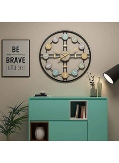 Colorful Decoration Metal Wall Clock 50cm – Silent Non-Ticking, Multicolor Modern Design – Perfect for Living Room, Bedroom, Office & Cafe Decor (1 PC)