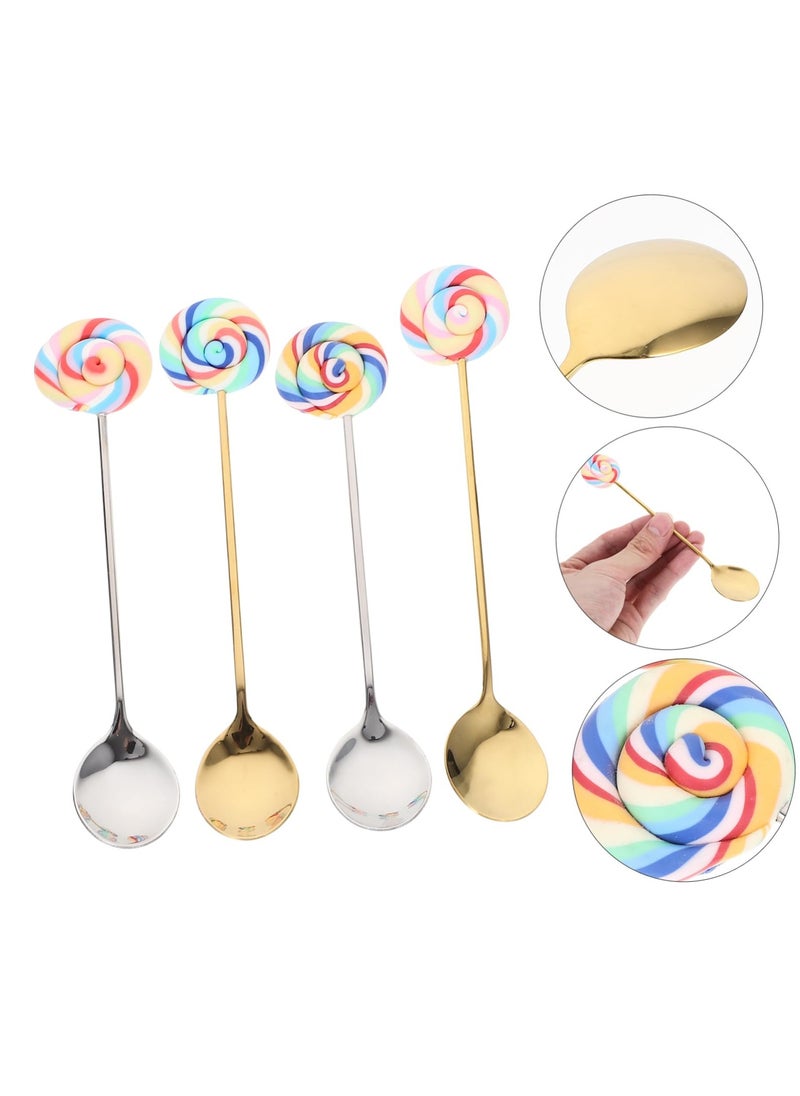 4Pcs lollipop coffee scoop, decorative coffee spoon, stainless steel spoon kitchen spoon stainless steel stirring spoon tea spoons cake spoon mixing spoon resin spoon fork Symphony - pzsku/Z73F57AE9BEF46C38651BZ/45/_/1695133837/9a5524f1-b94a-4b21-af8f-281dfe2a929f