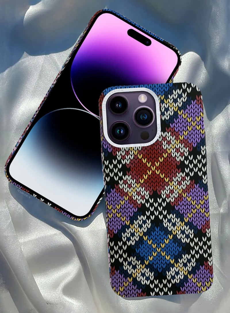 CATANES Ultra-Slim Woven Pattern Case Cover for iPhone 14 Pro Max - MagSafe Compatible - Lightweight Protective Back Case - Classic Argyle Design - Image 5