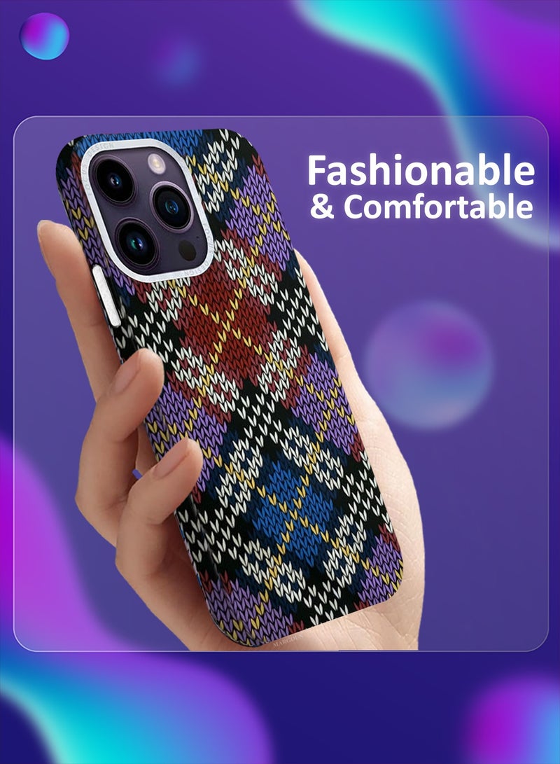 CATANES Ultra-Slim Woven Pattern Case Cover for iPhone 14 Pro Max - MagSafe Compatible - Lightweight Protective Back Case - Classic Argyle Design - Image 2