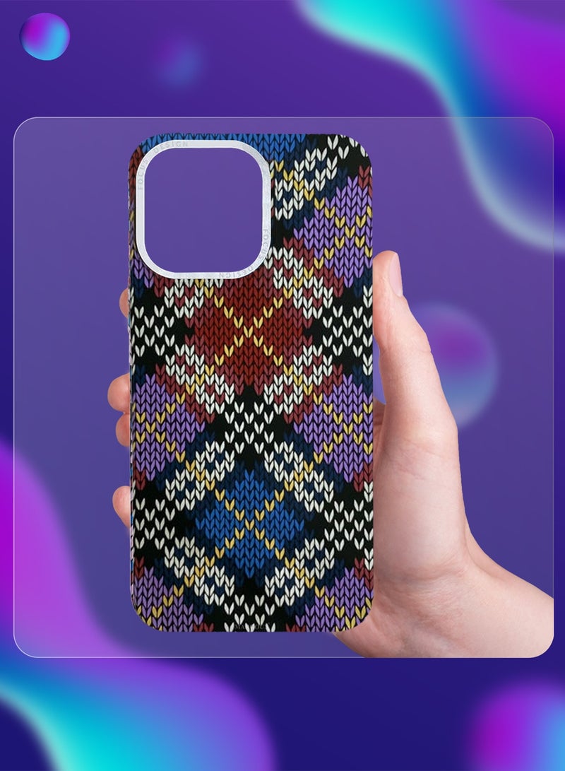 CATANES Ultra-Slim Woven Pattern Case Cover for iPhone 14 Pro Max - MagSafe Compatible - Lightweight Protective Back Case - Classic Argyle Design - Image 3