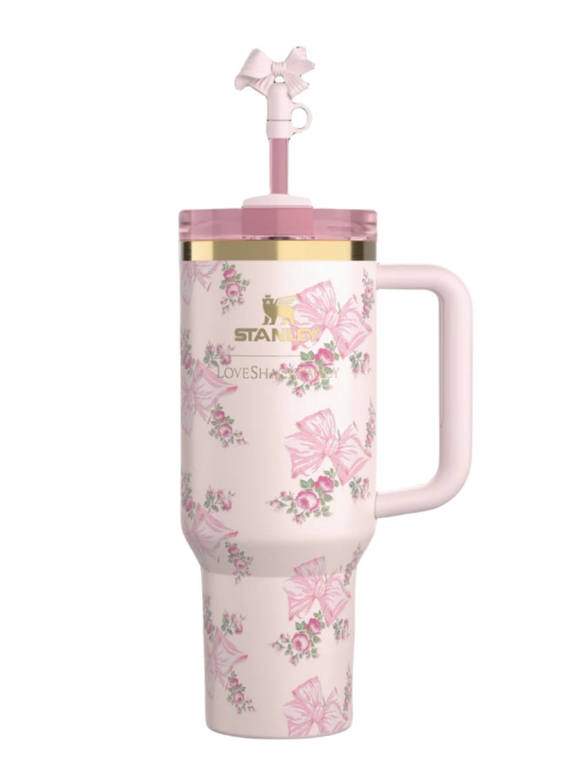 Stanley - Stanley X LoveShackFancy Holiday Quencher | 40 OZ Rosa Beaux Pink - Image 1