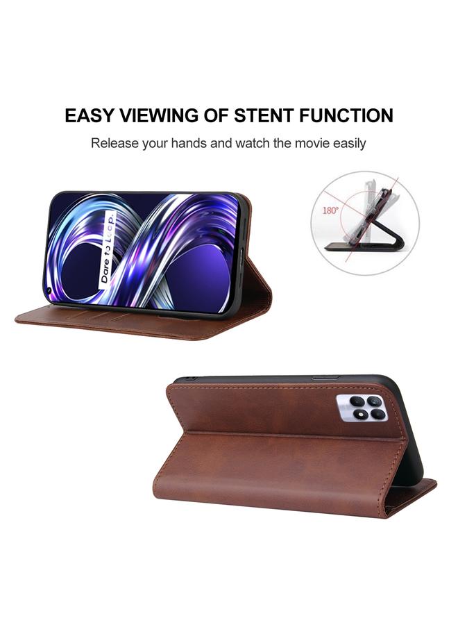 S-TOP Case For Realme 8i Magnetic Closure Leather Phone Case - Image 4