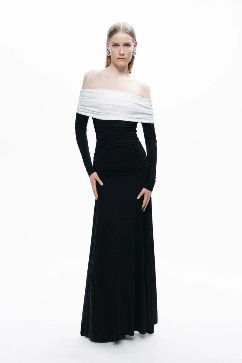نوكتورن Contrast Color Maxi Dress