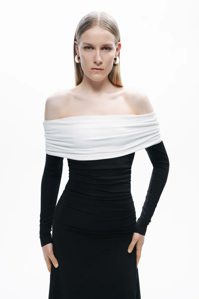 Nocturne Contrast Color Maxi Dress