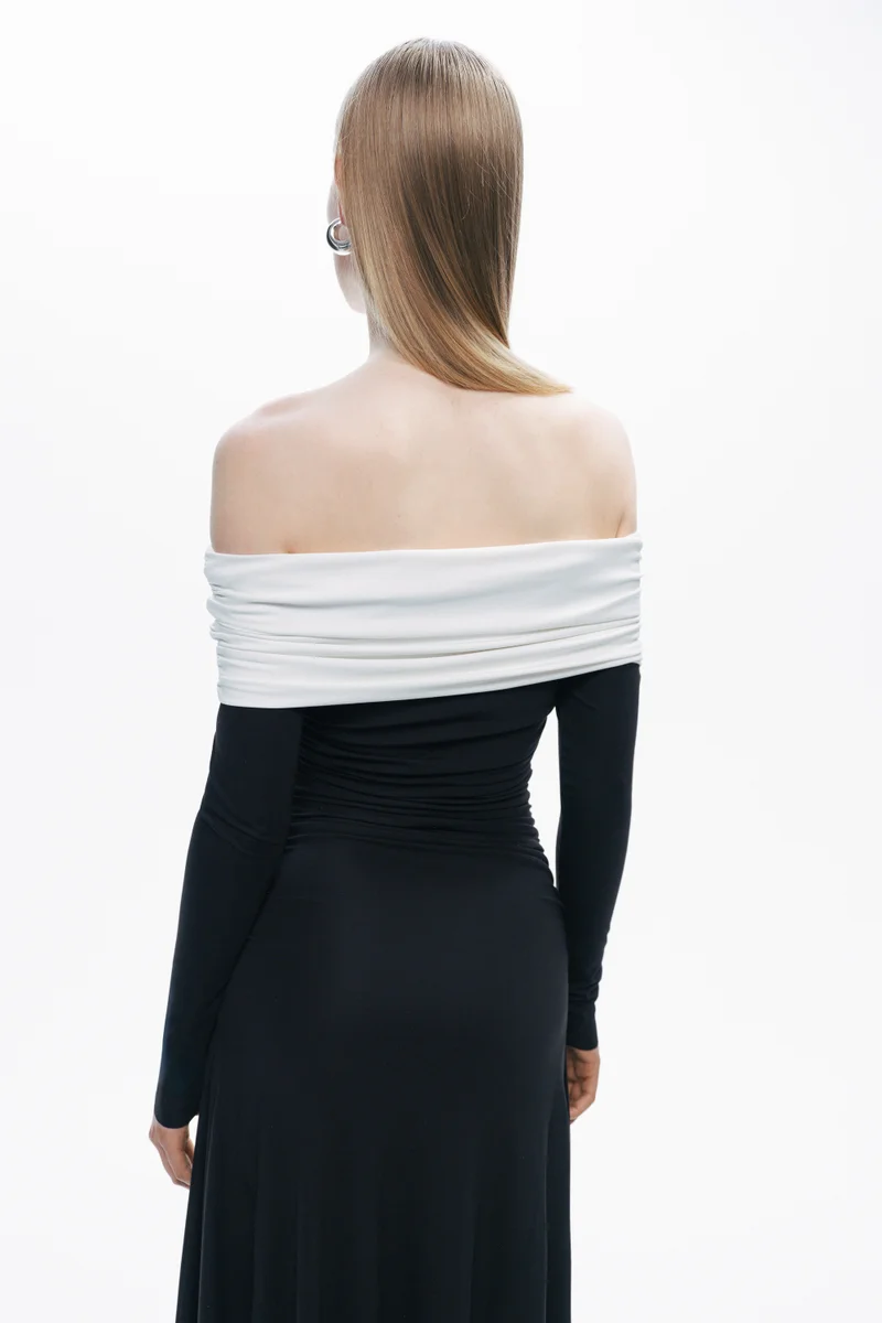 Nocturne Contrast Color Maxi Dress