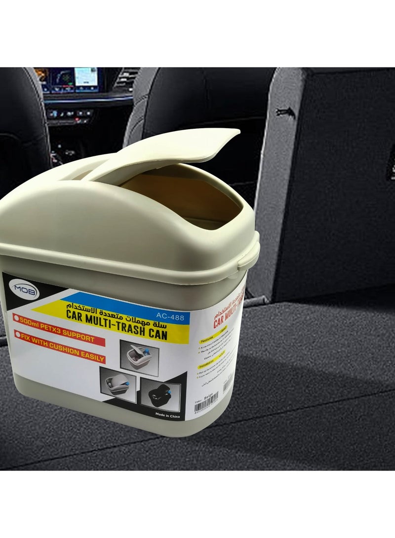 MOB Car Trash Storage Organizer Car Trash Can Garbage Bin Multi Trash Bin AC-488 - Image 5