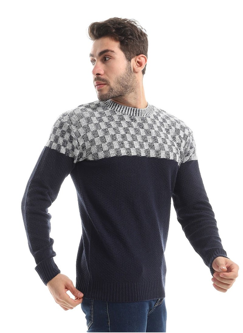 Caesar - Wool Mens Pullover With Multi Design - Image 1