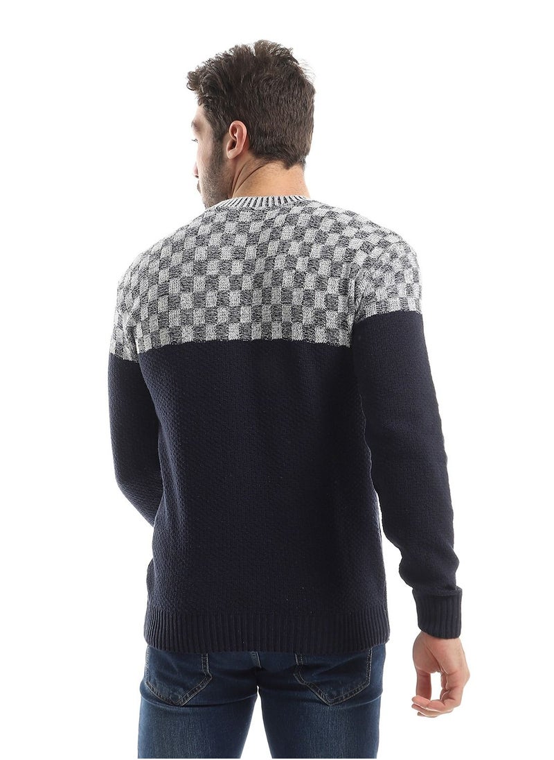 Caesar - Wool Mens Pullover With Multi Design - Image 1