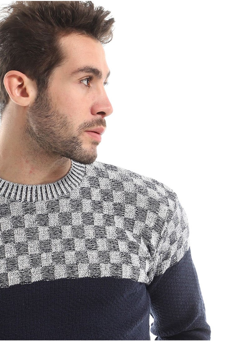 Caesar - Wool Mens Pullover With Multi Design - Image 1