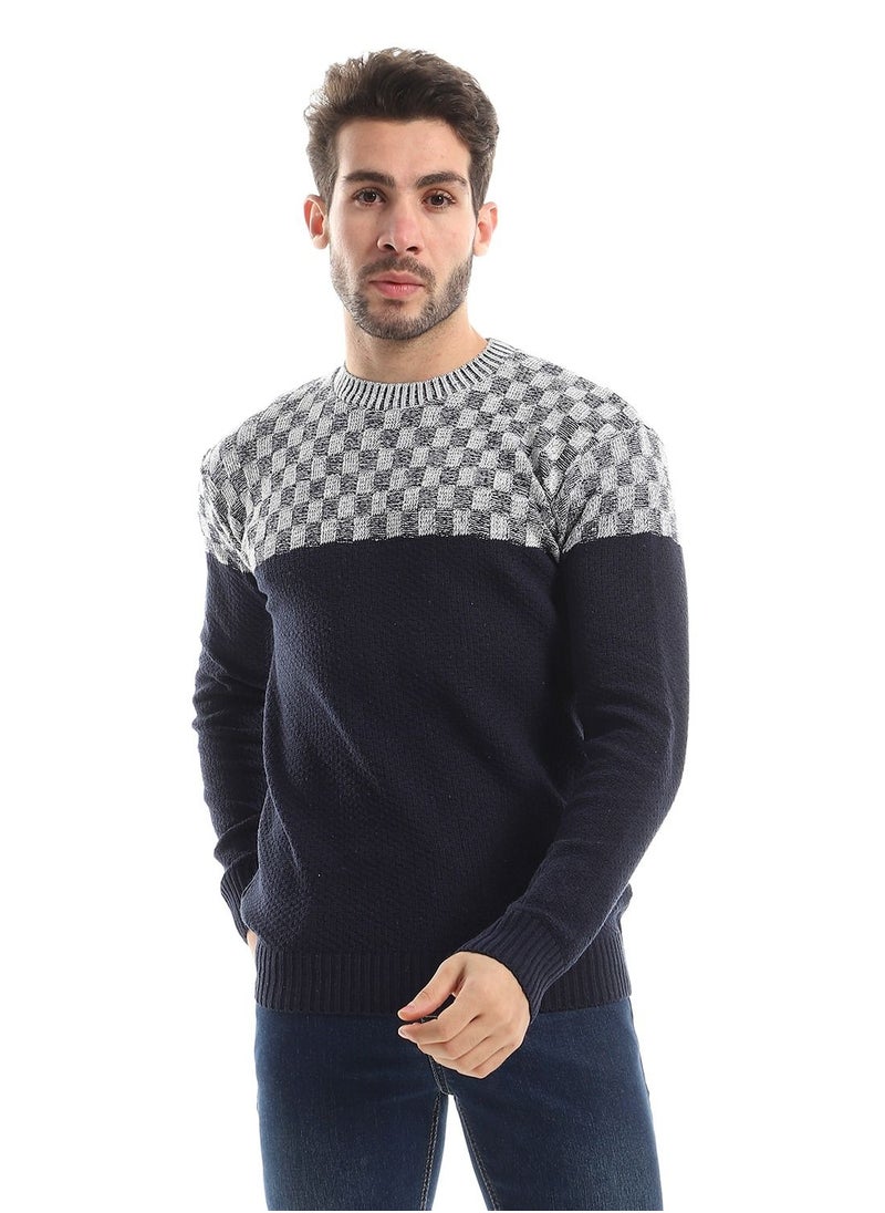 Caesar - Wool Mens Pullover With Multi Design - Image 1