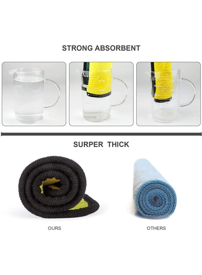 JIHAM 3pcs Microfiber Car Drying Towel for Car Cleaning and Detailing, Double Sided, Extra Thick Plush Microfiber Towel Lint Super Absorbent Detailing Towel for Car, Windows, Screen and Kitchen - Image 4