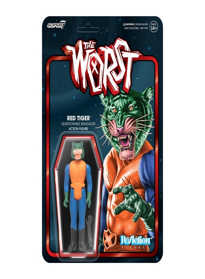 Super7 The Worst Red Tiger Scum Squad - 3.75" The Worst Action Figure with Accessory Collectibles and Retro Toys - Image 1