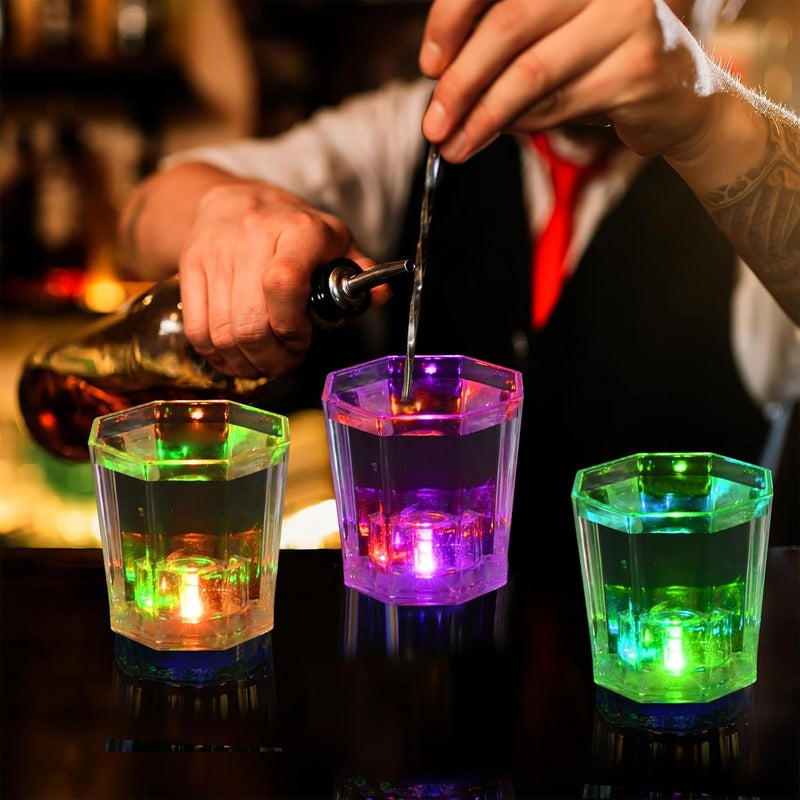 Esdabem Light Up Shot Glasses Set of 24 Party Favors Adults Funny Shot Glasses Led Shot Glasse Glow in the Dark Party Shot Glass Party Cups Decorations for Birthday Wedding Bachelorette Parties - Image 5