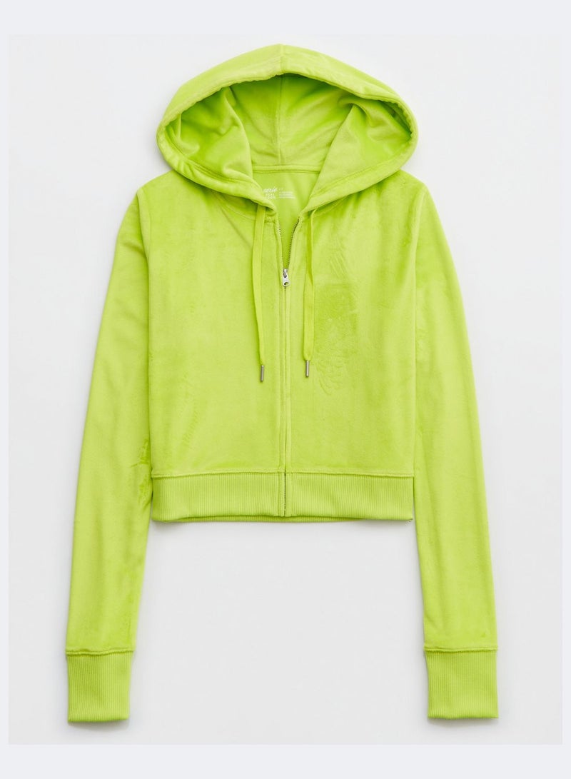 Aerie Velour Drawstring Hoodie - Image 4
