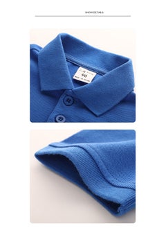HaveDream New Summer Boys Solid Color Polo Shirt - Blue - Suitable For Height 130CM  - Image 3