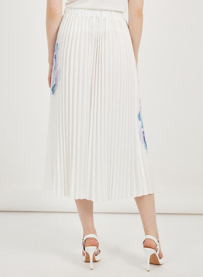 Styli Floral Print Pleated Midi Skirt  - Image 5