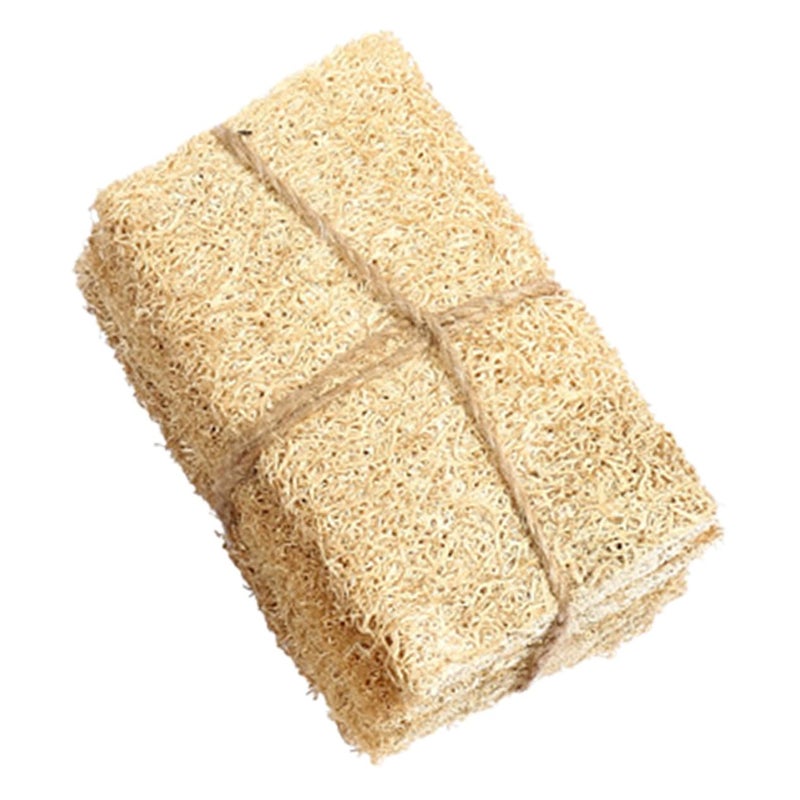 Natural Loofah Sponge Scrubber Pads 5 Pack For Non Stick Cookware Dishes Bathroom Multi Use Cleaning - Image 4