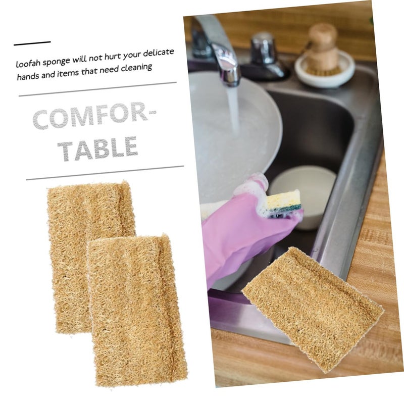 Natural Loofah Sponge Scrubber Pads 5 Pack For Non Stick Cookware Dishes Bathroom Multi Use Cleaning - Image 3