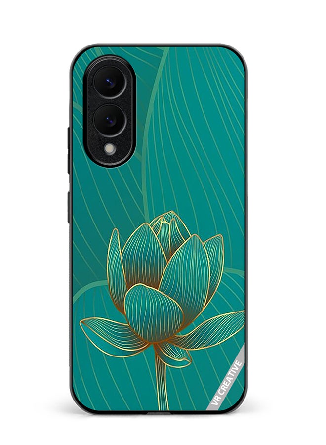 Protective Case Cover For Samsung Galaxy S25 Edge Green Rose Design Multicolour