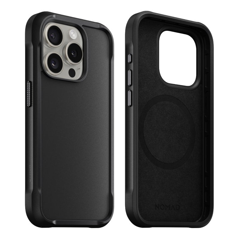 Nomad Rugged Case | for iPhone 15 Pro | Polycarbonate Protective Case with TPU Bumper | Matte PET Back | MagSafe Compatible | Shadow - Image 1