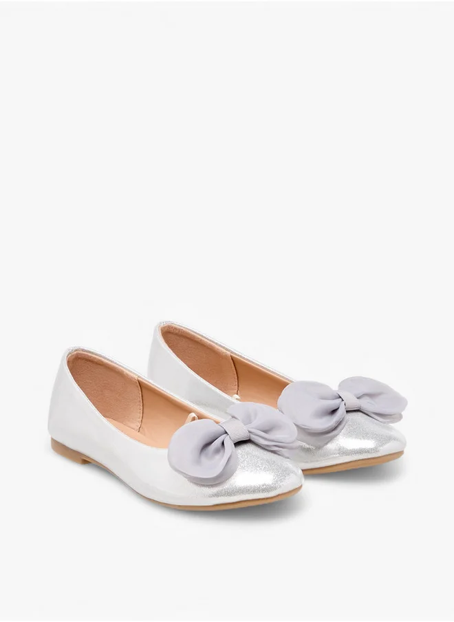 Flora Bella By Shoexpress Girls Bow Accent Slip-On Ballerina Shoes