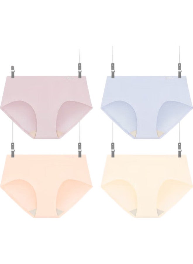 hongdou Women'S Underwear, Soft Modal 7A Antibacterial With Silk Gusset, 4-Pack Triangle Panties [Spring/Summer New Arrival] - Image 2