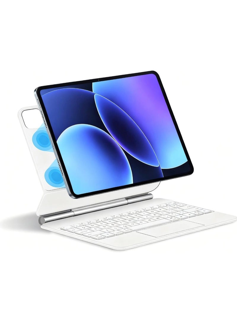 **غطاء لوحة مفاتيح متوافق مع أجهزة Xiaomi Pad 8 / Xiaomi Pad 8 Pro 11.2 بوصة موديل 2025 اللوحية - حاملة مغناطيسية كابولية، غطاء واقي رقيق للغاية مع لوحة لمس متعددة اللمس.**