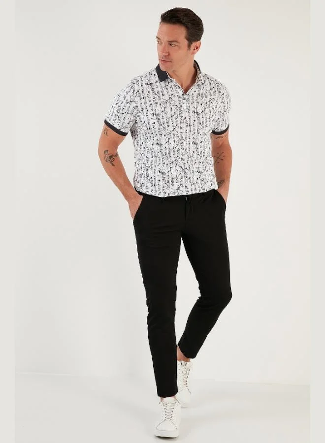 Buratti  Buratti Patterned Cotton Slim Fit Polo Collar T Shirt Men's Polo Collar T-Shirt 646B3490 for Men | Best Price UAE