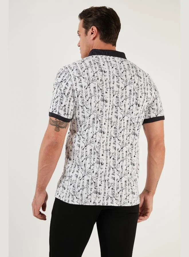 Buratti  Buratti Patterned Cotton Slim Fit Polo Collar T Shirt Men's Polo Collar T-Shirt 646B3490 for Men | Best Price UAE