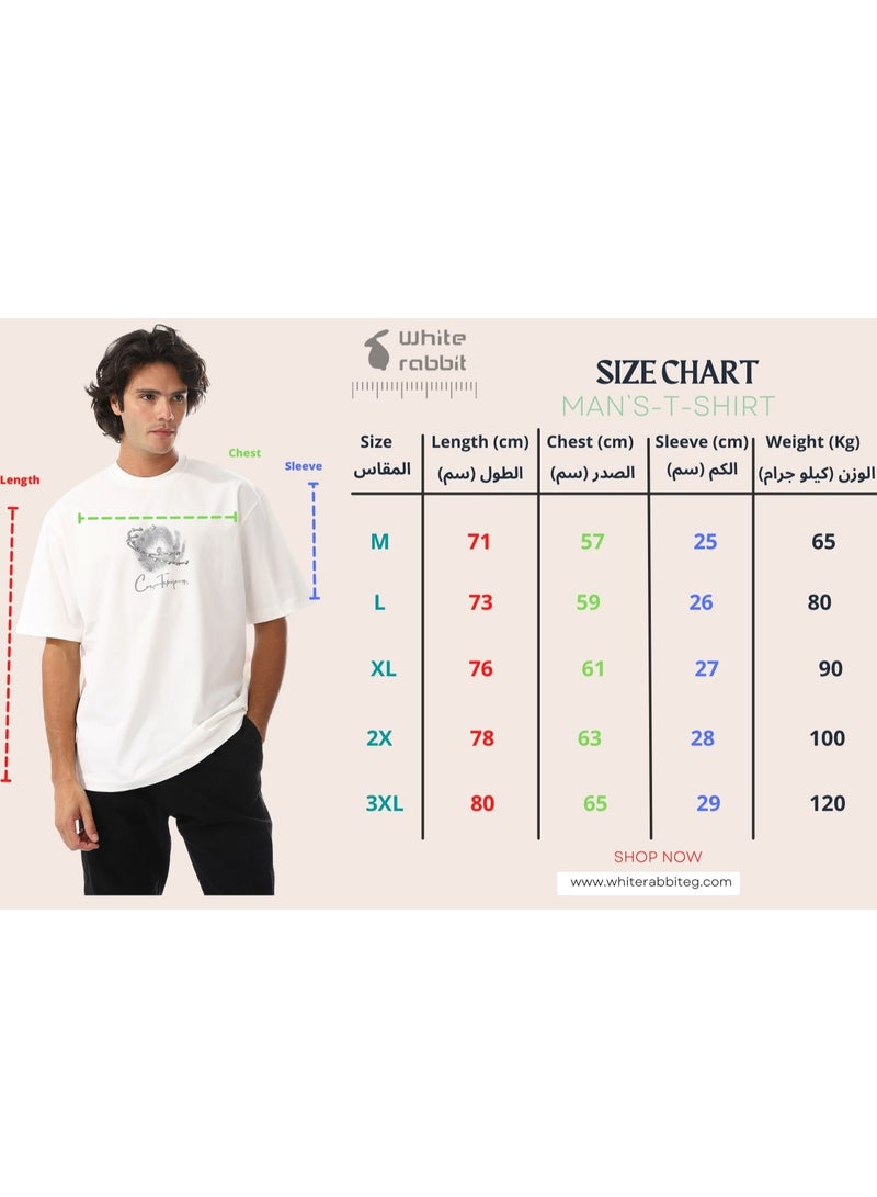 WHITE RABBIT Oversized Printed Cotton T-Shirt - Image 5