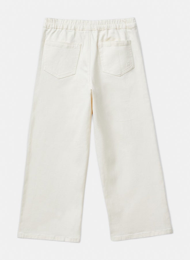 بينيتون بنطلون بنات بخصر عالي وقطعة مستقيمة - Image 2