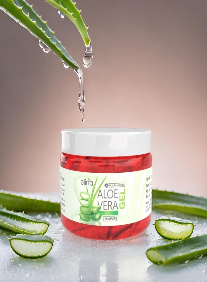 Elina Pure Red Rose Aloe Vera Gel 500gm | Natural AloeVera Gel for Healthy Skin and Hair | Hydrating, Moisturizing, Soothes Irritated Skin, Anti-Aging & Acne Control Gel for All Skin Types - Image 4