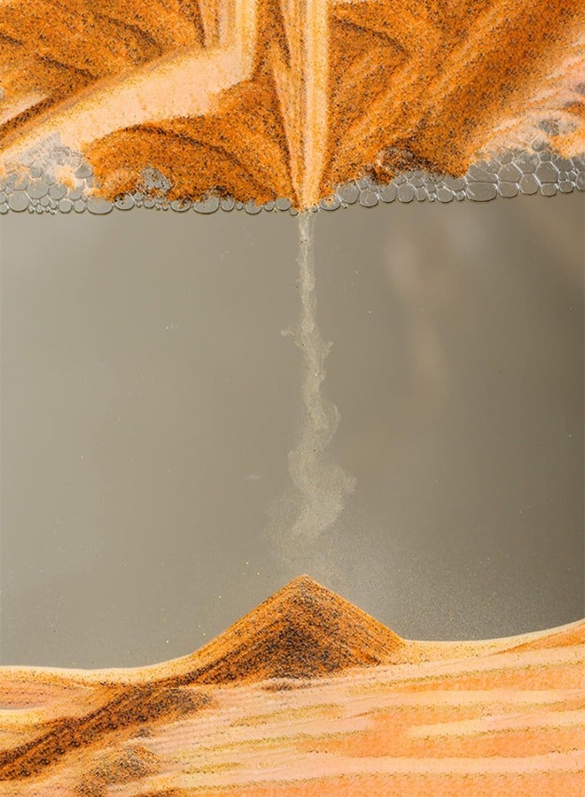 Cady One Flowing Sand Painting, 3D Art Pattern Round Glass Sand Crystal for Relaxing Quicksand Display Desktop Decor for Kids and Adults Desert Color - Image 5
