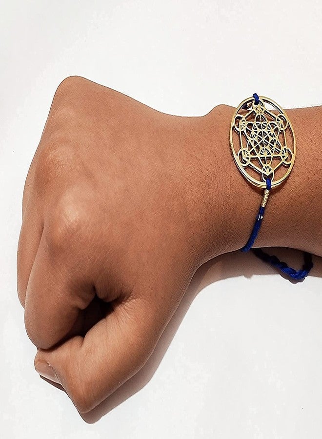 ATHZ Rakhi Combo set of 2 For Brothers Rakhis Brass dial Rakhi with purple,Blue thread colour || Brass dial can be cleaned || shiny golden - Image 4