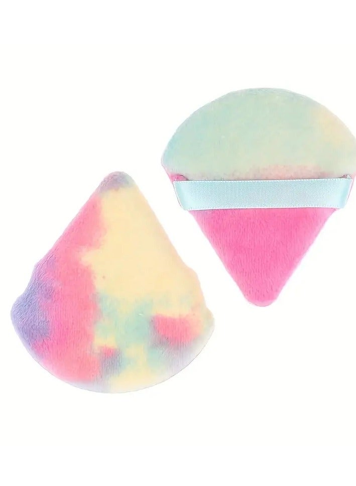 ORiTi 5 قطع من إسفنجة المكياج الملونة على شكل مثلث، إسفنجة مكياج صغيرة مخملية، إسفنجة تجميل أكبر في كريم الأساس المبلل، أدوات إسفنجة المكياج للمبتدئين - Image 2