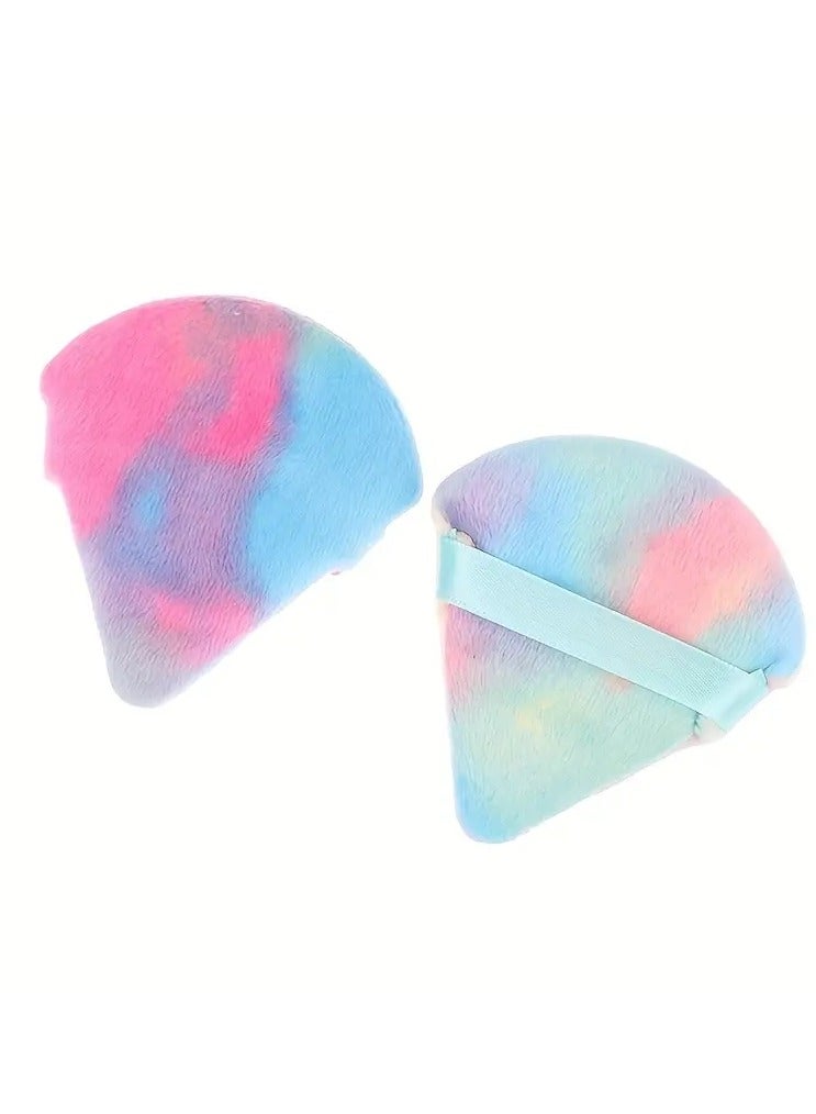 ORiTi 5 قطع من إسفنجة المكياج الملونة على شكل مثلث، إسفنجة مكياج صغيرة مخملية، إسفنجة تجميل أكبر في كريم الأساس المبلل، أدوات إسفنجة المكياج للمبتدئين - Image 3