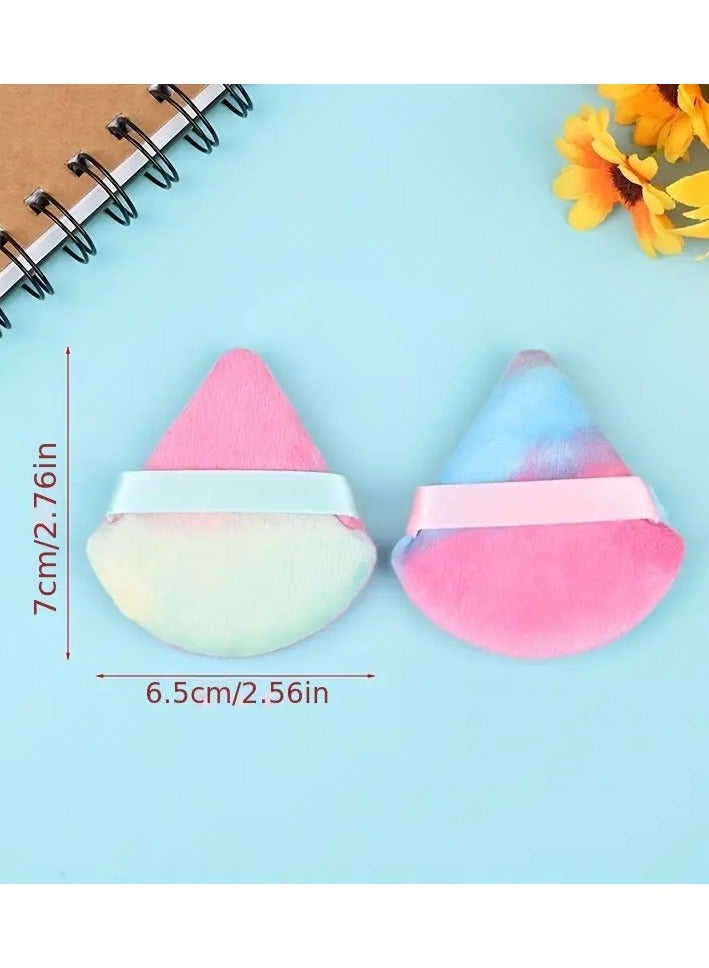 ORiTi 5 قطع من إسفنجة المكياج الملونة على شكل مثلث، إسفنجة مكياج صغيرة مخملية، إسفنجة تجميل أكبر في كريم الأساس المبلل، أدوات إسفنجة المكياج للمبتدئين - Image 5