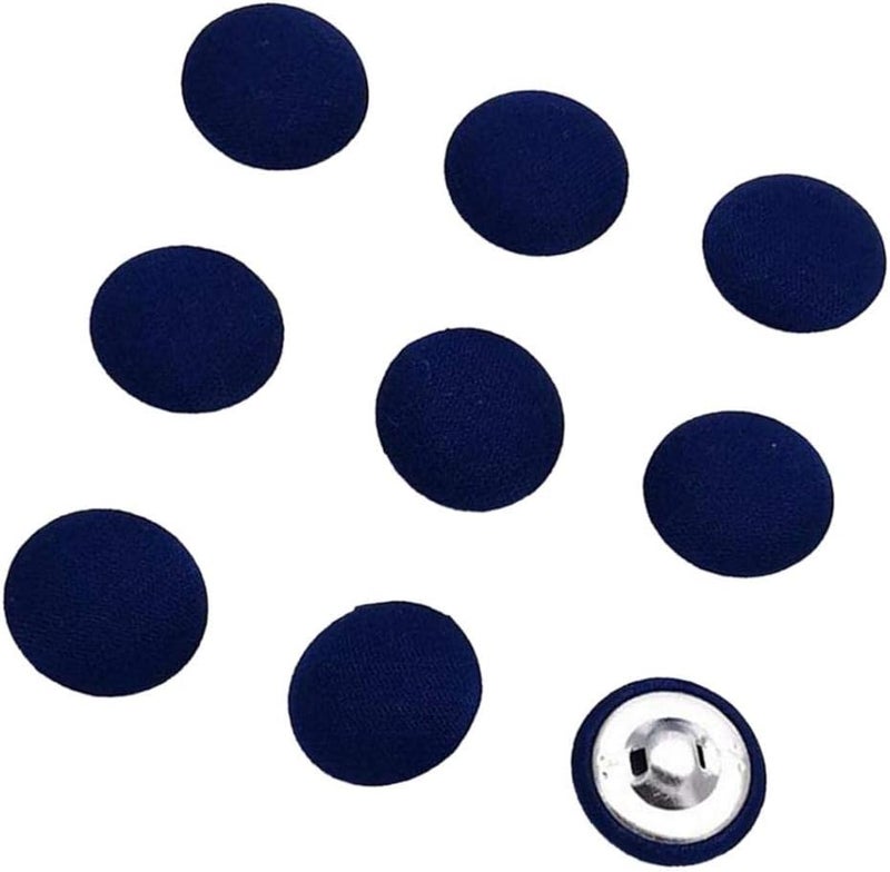 klarako Pack Of 10 Fabric Covered Button With Shank For Clothing Sweater Coat Suit  Deep Blue - Image 4