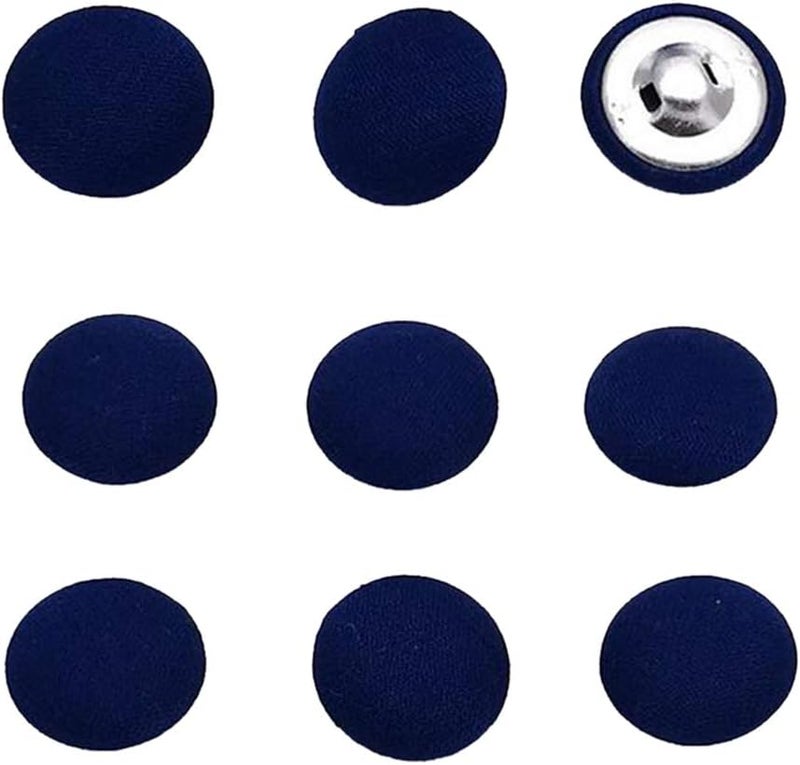 klarako Pack Of 10 Fabric Covered Button With Shank For Clothing Sweater Coat Suit  Deep Blue - Image 3