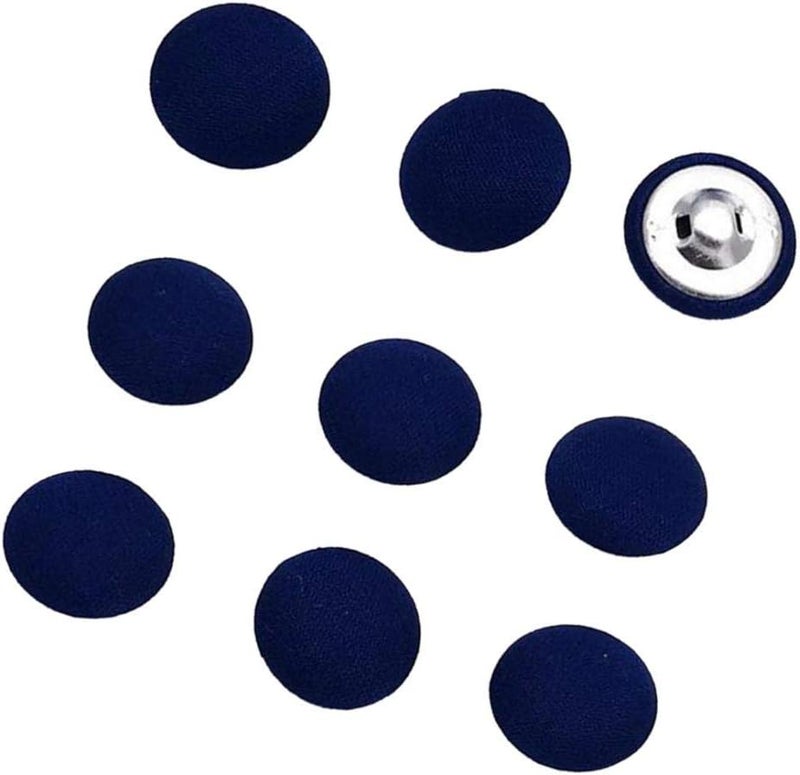 klarako Pack Of 10 Fabric Covered Button With Shank For Clothing Sweater Coat Suit  Deep Blue - Image 5