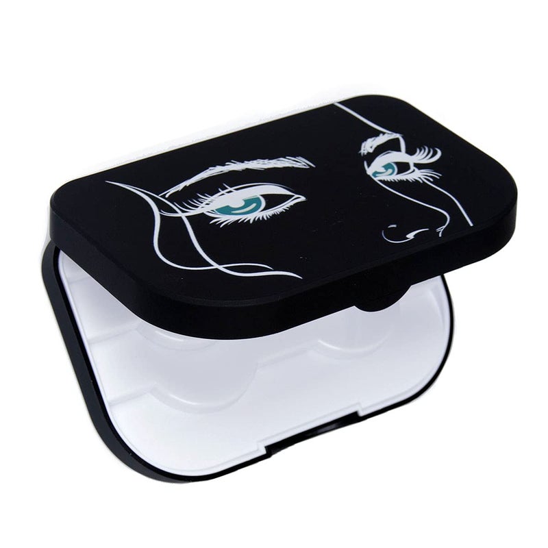 JYHi False Eyelash Storage Case with Mirror Lash Organizer Holder Box Empty Makeup Cosmetic Travel Case and 3 Pari Strip Lash Container (Black) - Image 3