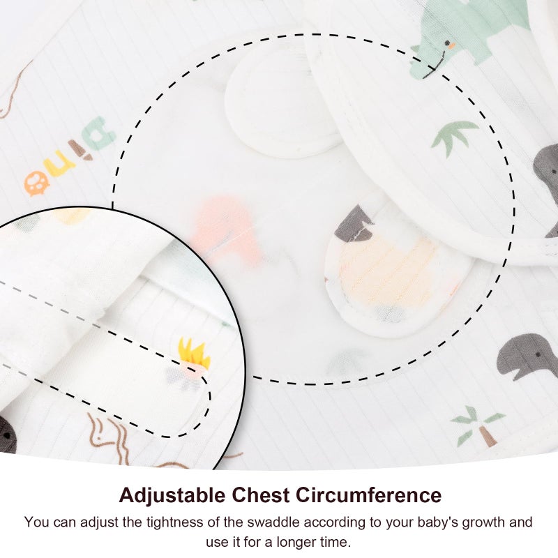 AQOKKA Baby Swaddle Sleep Sacks with Bear Ear Hats Cotton Adjustable Swaddle Blankets Wrap Nursery Swaddles for Newborns Boy Girl Infant 0-3 Months - Image 5