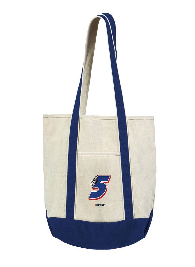 Northwest NASCAR Kyle Larson Number Royal Canvas Tote Bag with Colored Strap, 15x21 Inch - Image 1