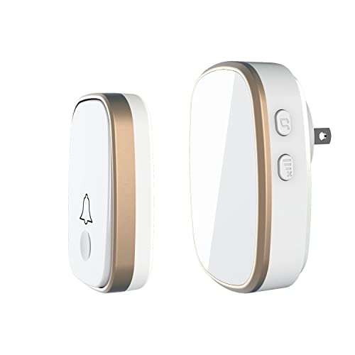 LUAMB Wireless Doorbell, 1,000ft Range Loud Enough with 5Volume Levels and Mute Mode Door Chimes LED Flashing - Image 1