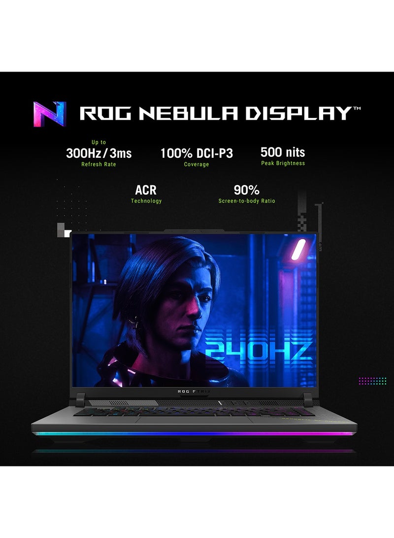 أسوس ROG Strix G16 Laptop With 16-Inch Display, AMD Ryzen 9 8940HX Processor/16GB RAM/1TB SSD/Windows 11 Home Arabic Eclipse Gray - Image 4