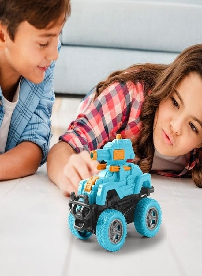 Sky Tech® Monster Tank Launcher Car Truck Friction Powered Cars Toy Monster Toys for Boys 3-7 Years Old 360 Degree Stunt 4wd Push go Truck for Toddlers Kids Gift (Pack of 4 Car) - Image 5
