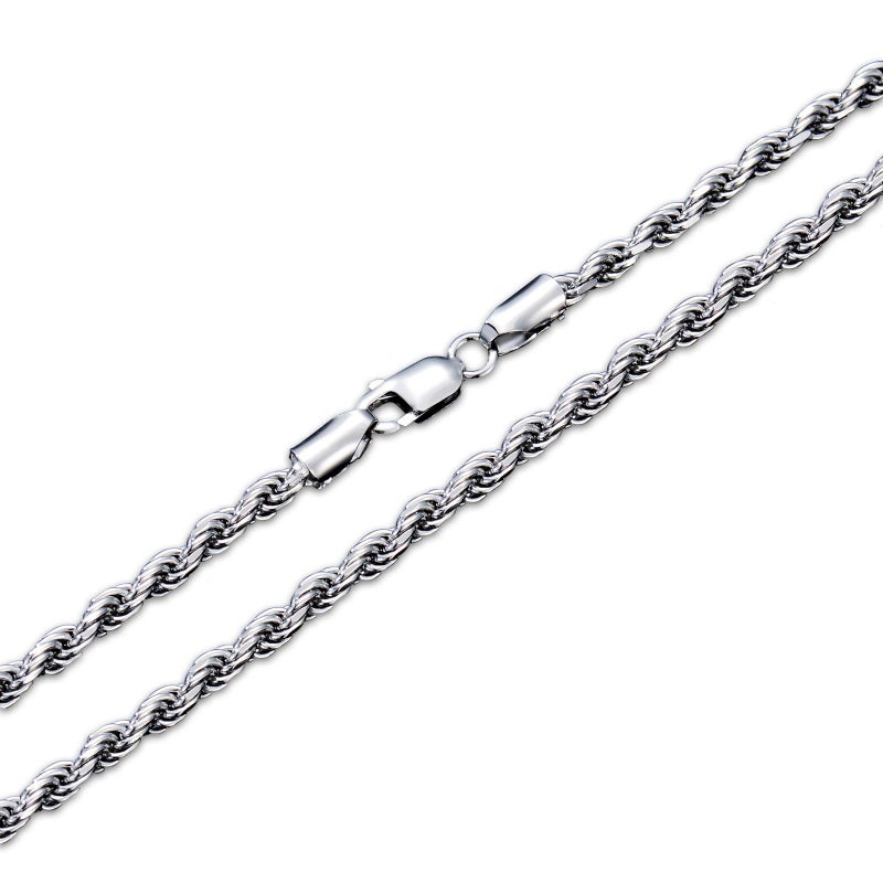 PDTJMTG 925 Sterling Silver Rope Chain 1.5MM, 2MM, 3MM, 3.5MM Diamond Cut Braided Rope Twist Link Chain Necklace Clasp for Men Women 18, 20, 22, 24, 26 Inch (1.5mm, 26 Inches) - Image 1