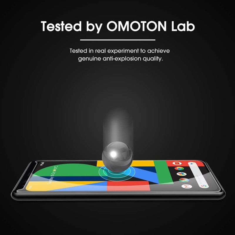 Omoton [4 Pack Screen Protector for Google Pixel 4 (5.7 Inch), Tempered Glass/Scratch Resistant/Only Cover Display Area - Image 5